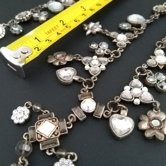 Jewel Box 8" VTG Silvery Necklace & Bracelet - Picture 6 of 6